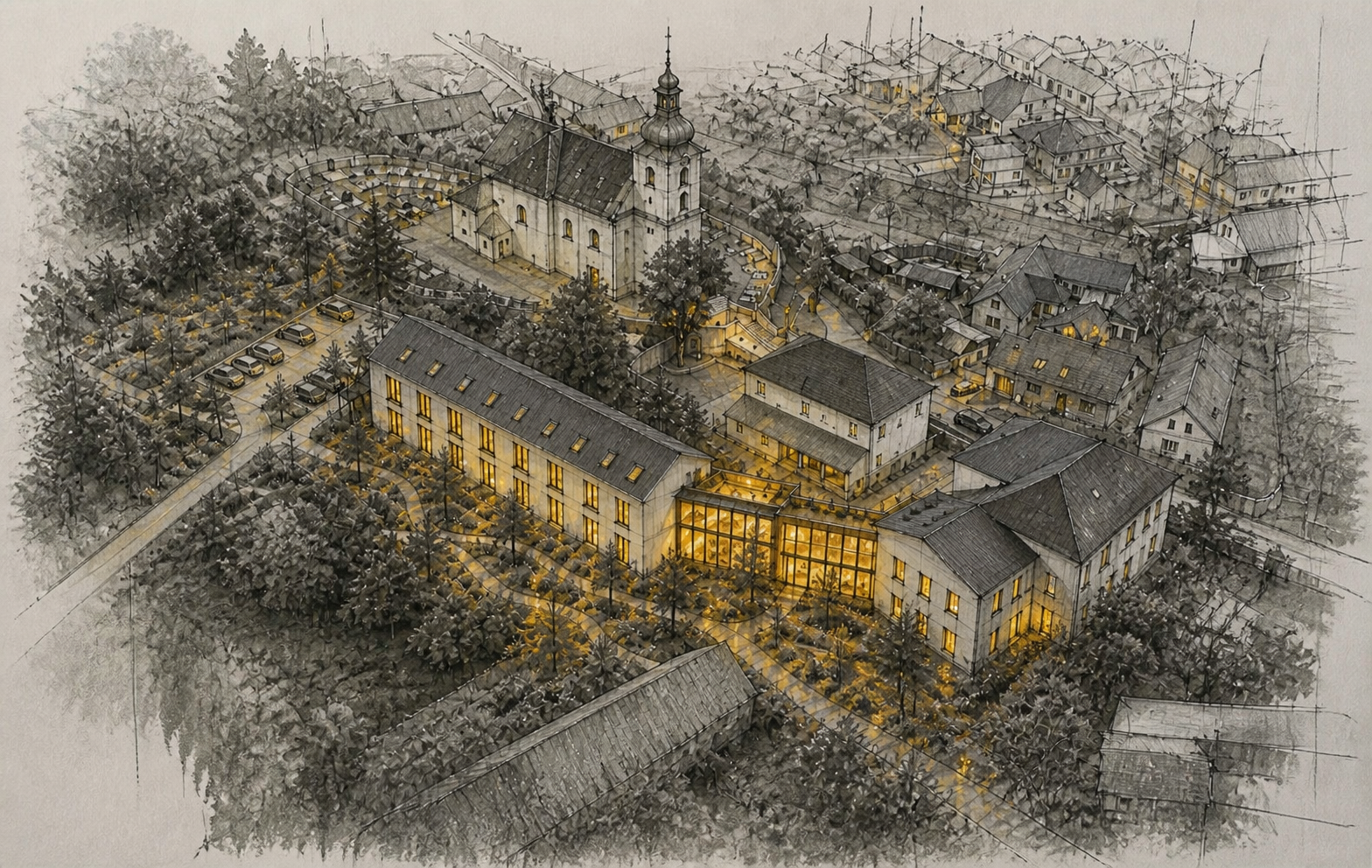 Dům s pečovatelskou službou Osvětimany — Sketch Dusk III
