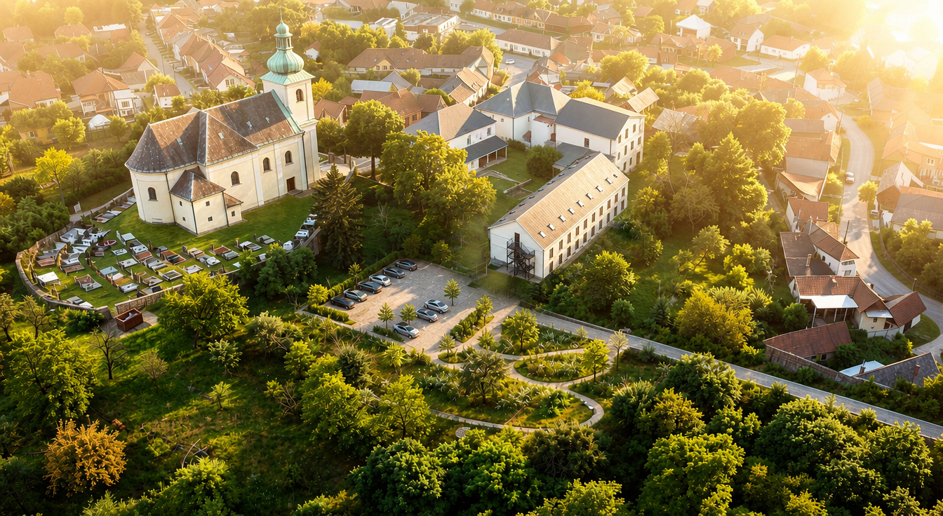 Dům s pečovatelskou službou Osvětimany — Aerial Golden Hour II