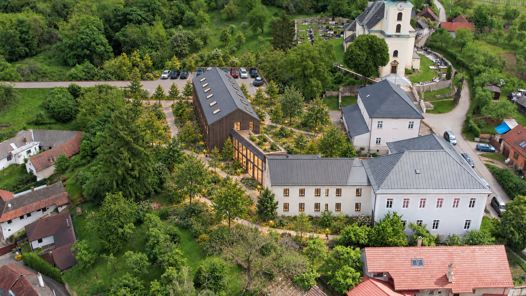 Dům s pečovatelskou službou Osvětimany — Plastered Aerial IV
