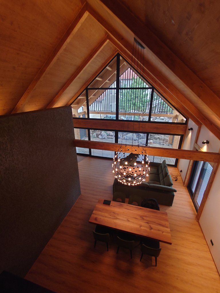 Barn Villa Votice — Double-Height Hall
