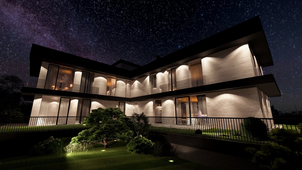 Villa L — Night Render