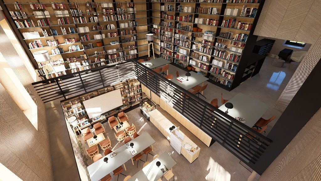 Café Library Žebrák — Mezzanine View II