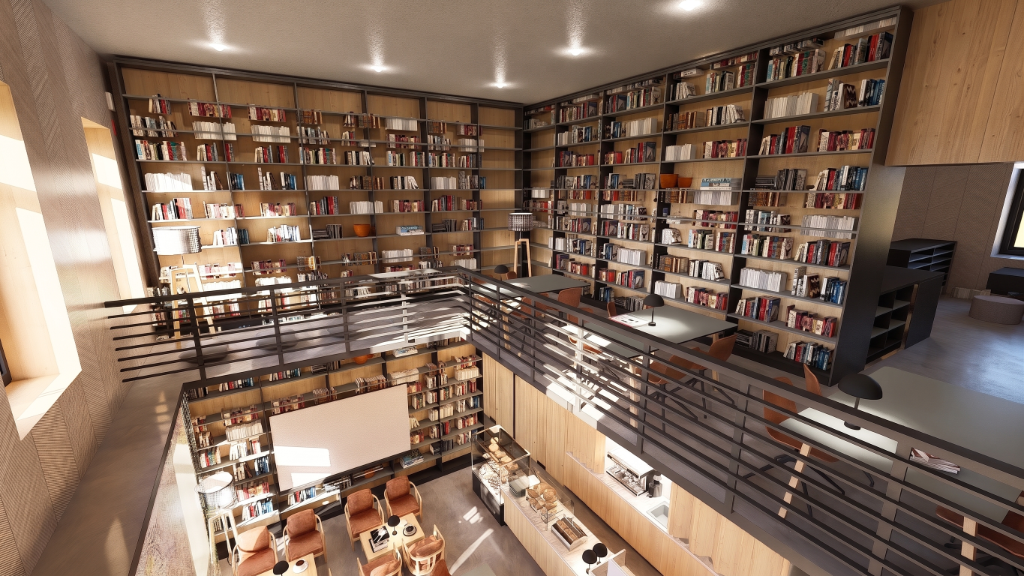 Café Library Žebrák — Mezzanine View