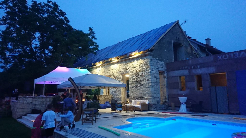 Baroque Barn House Renovation — Night Pool I