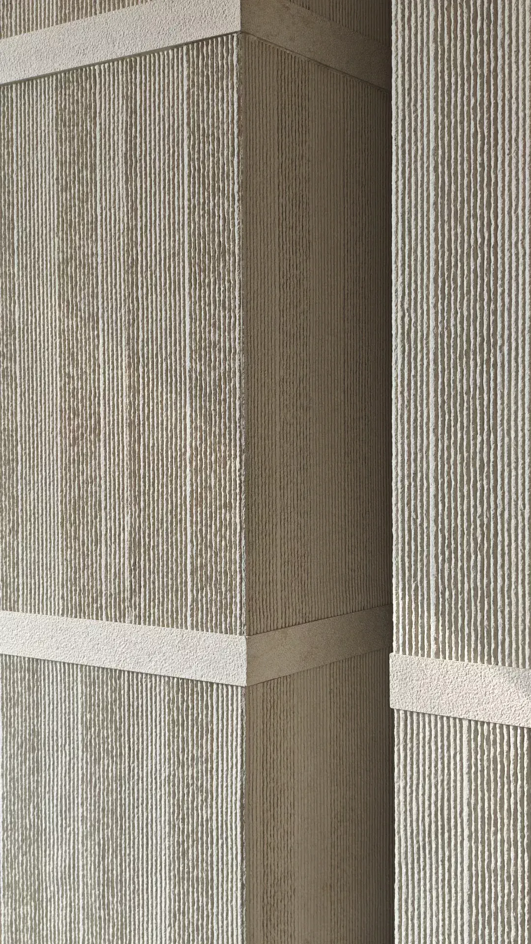 Senior Home Vodňany — Facade Texture: Ribbed Concrete