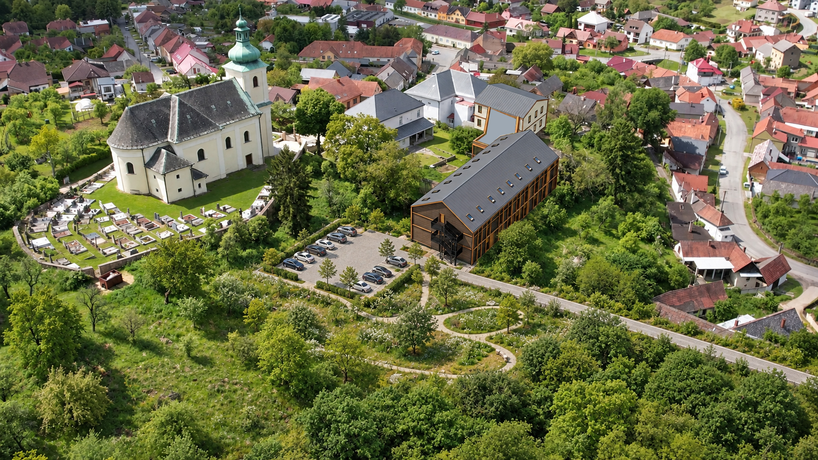 Dům s pečovatelskou službou Osvětimany — Plastered Aerial V