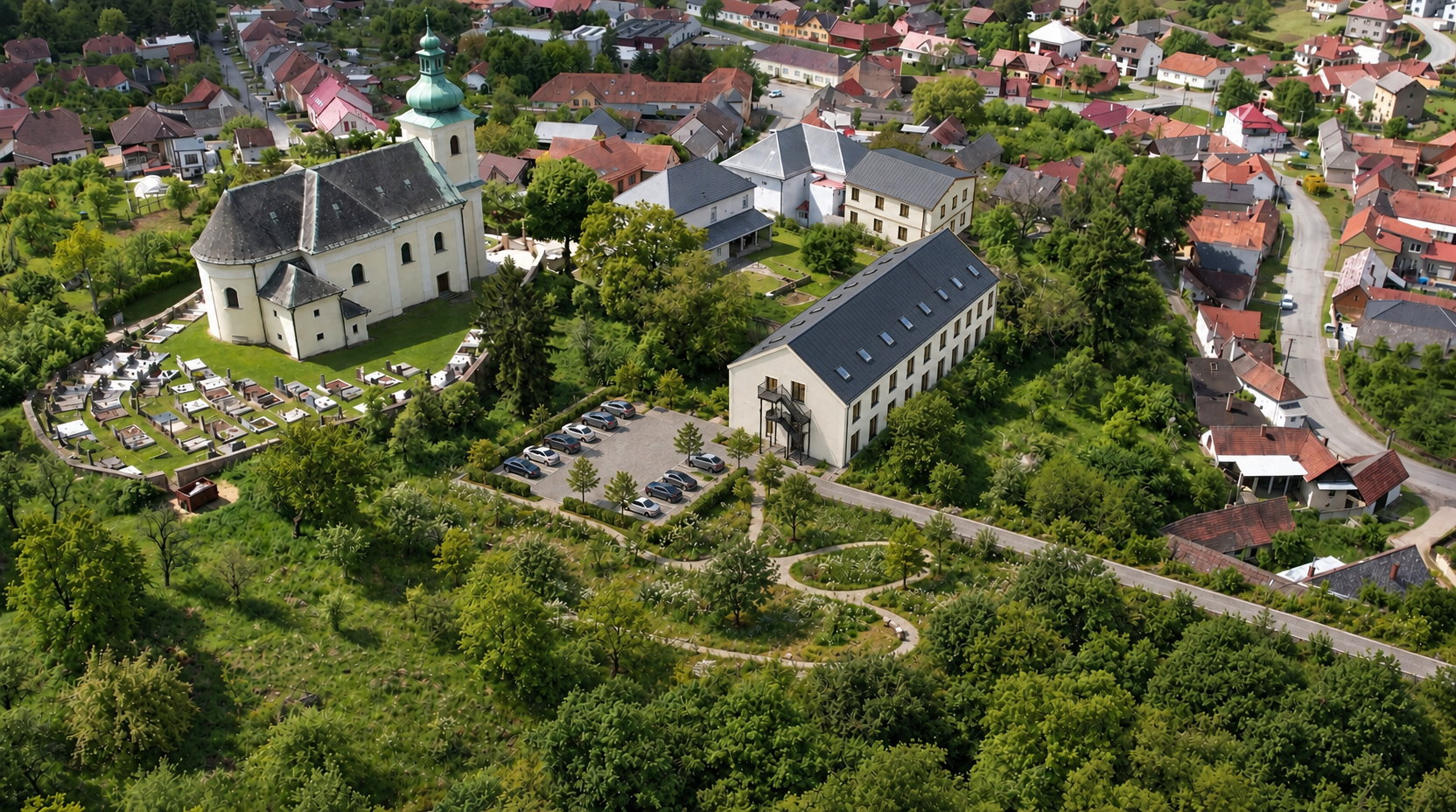 Dům s pečovatelskou službou Osvětimany — Plastered Aerial I