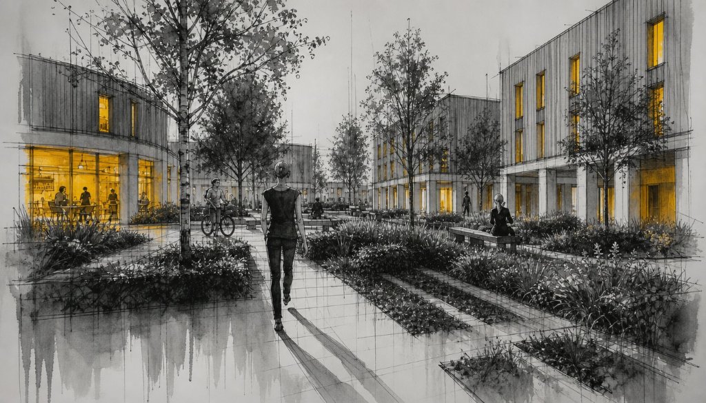 FN Plzeň Bory — Dusk Street View I