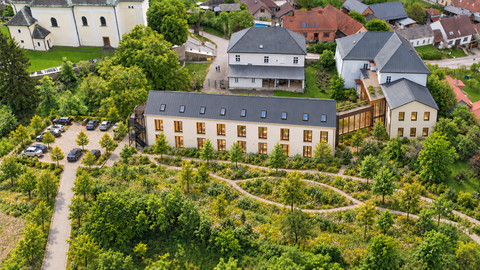 Dům s pečovatelskou službou Osvětimany — Plastered Aerial III