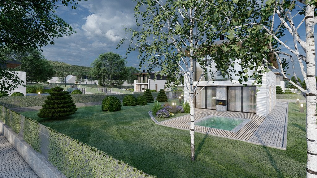 Housing Resort Kateřinky — Evening Perspective