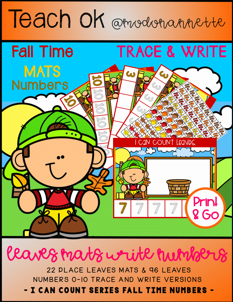 Numbers Trace and Write Mats — trazado y escritura de números.