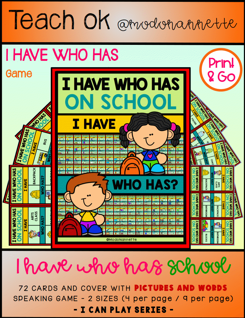 I Have, Who Has — School — juego de habla.