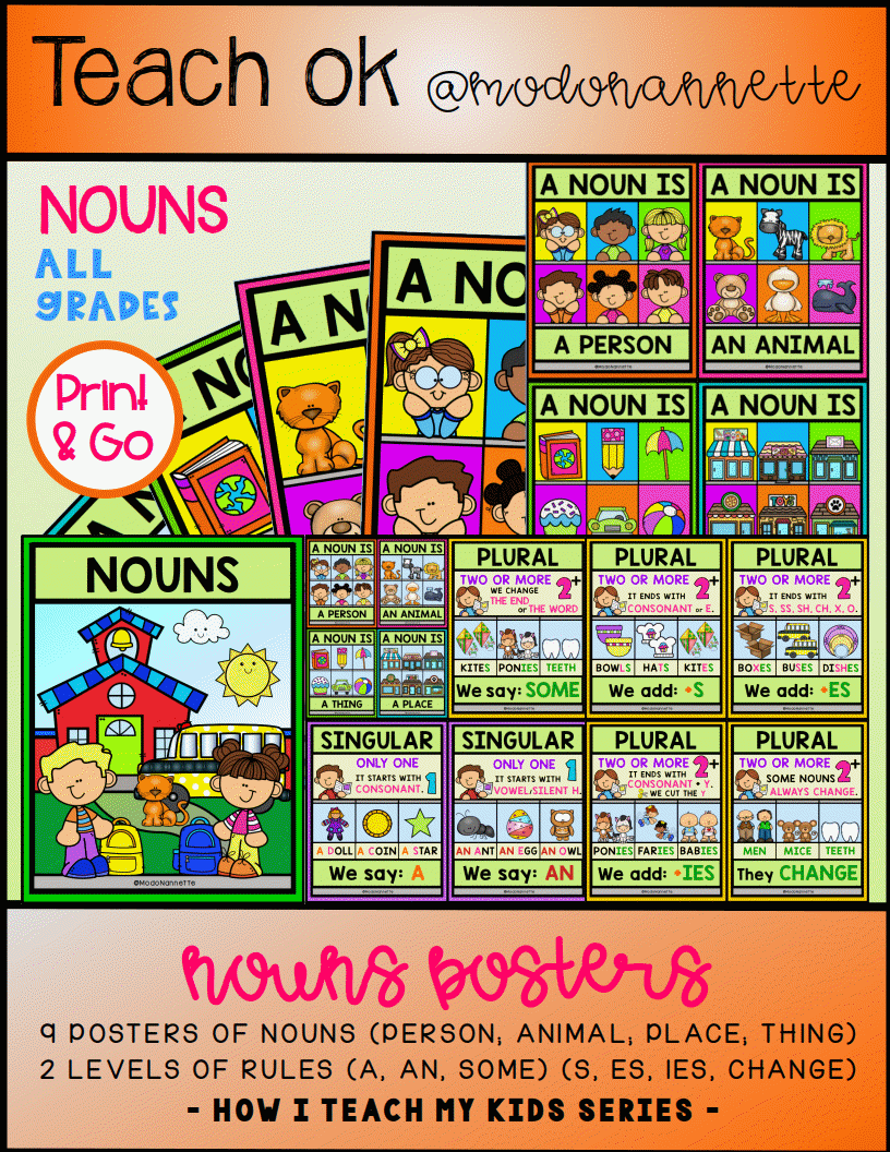 Nouns Posters — pósters de sustantivos.