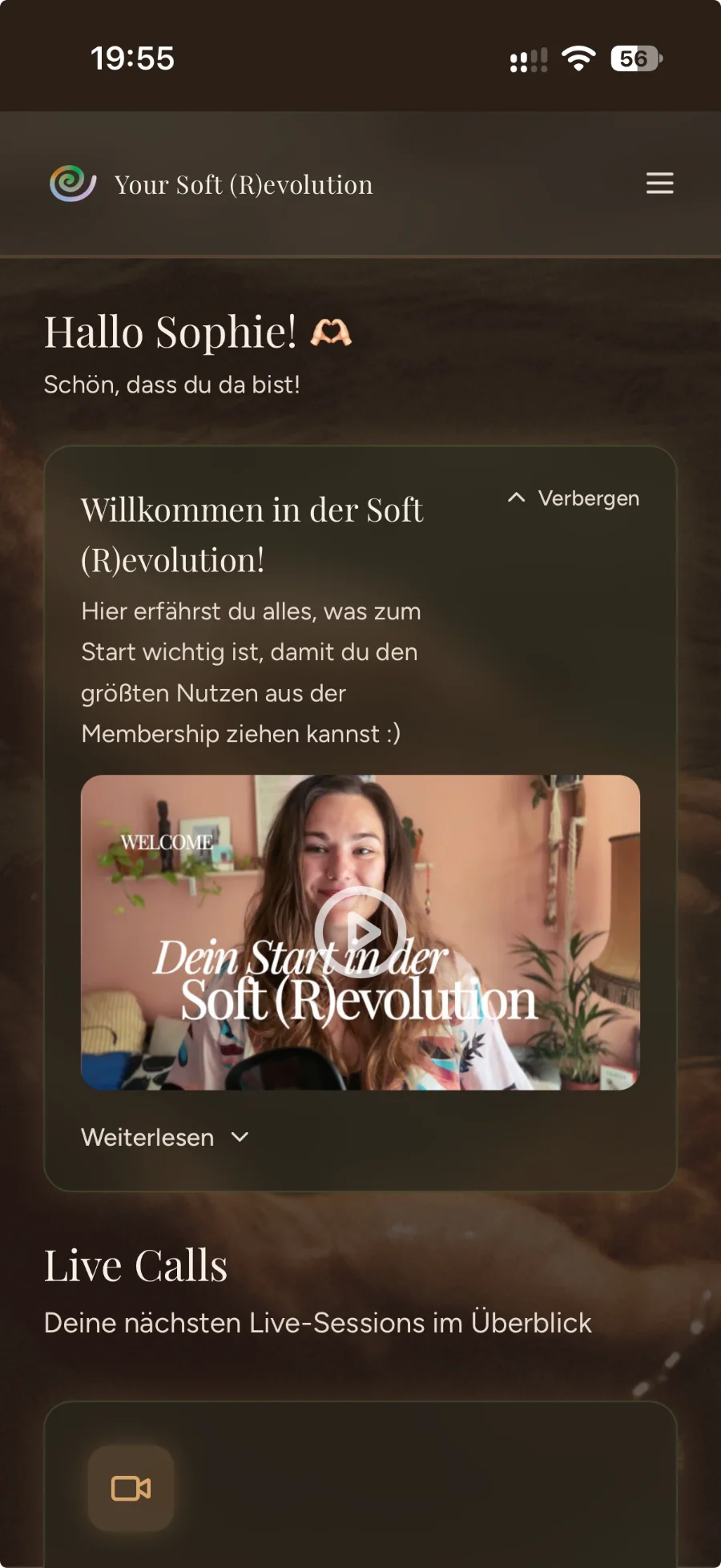Soft Revolution Dashboard – Mobile