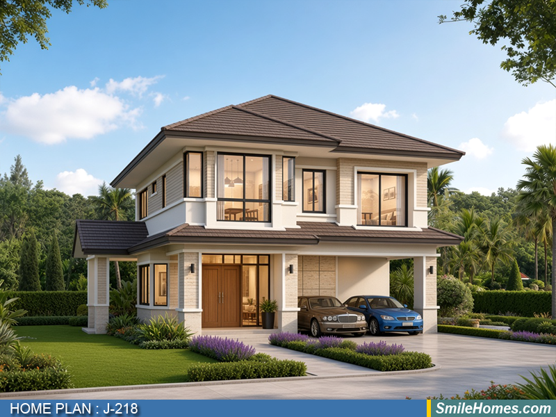 แบบบ้าน แบบบ้าน 2 ชั้น J-218 - Contemporary 2 ชั้น 180 ตร.ม.