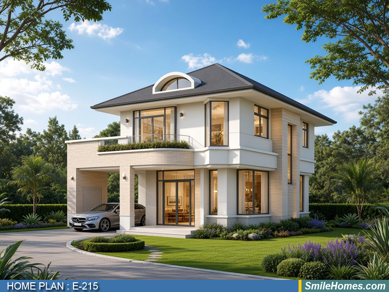 แบบบ้าน แบบบ้าน 2 ชั้น E-215 - Modern Contemporary 2 ชั้น 152 ตร.ม.