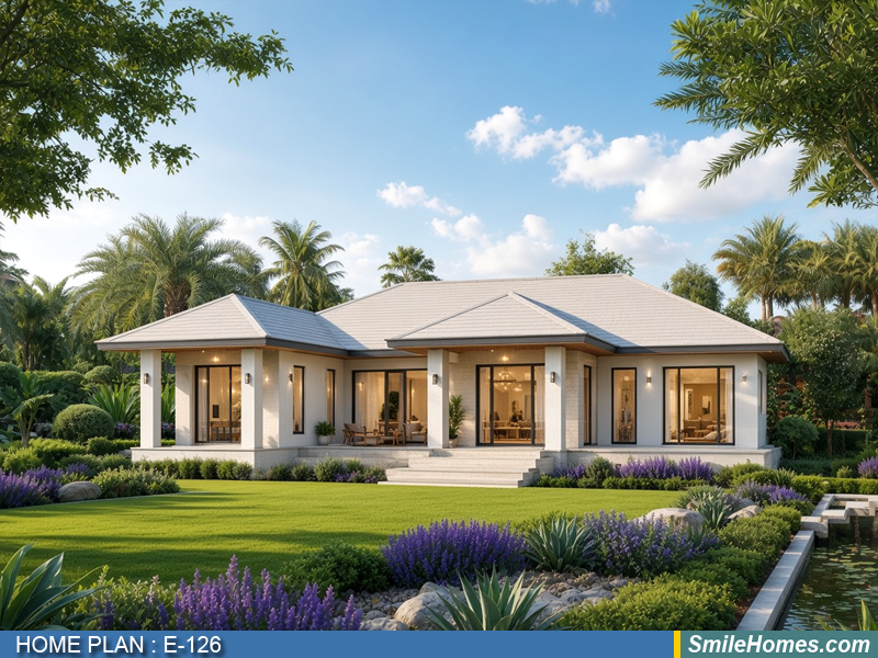 แบบบ้าน แบบบ้านชั้นเดียว E-126 - Modern Contemporary 1 ชั้น 287 ตร.ม.
