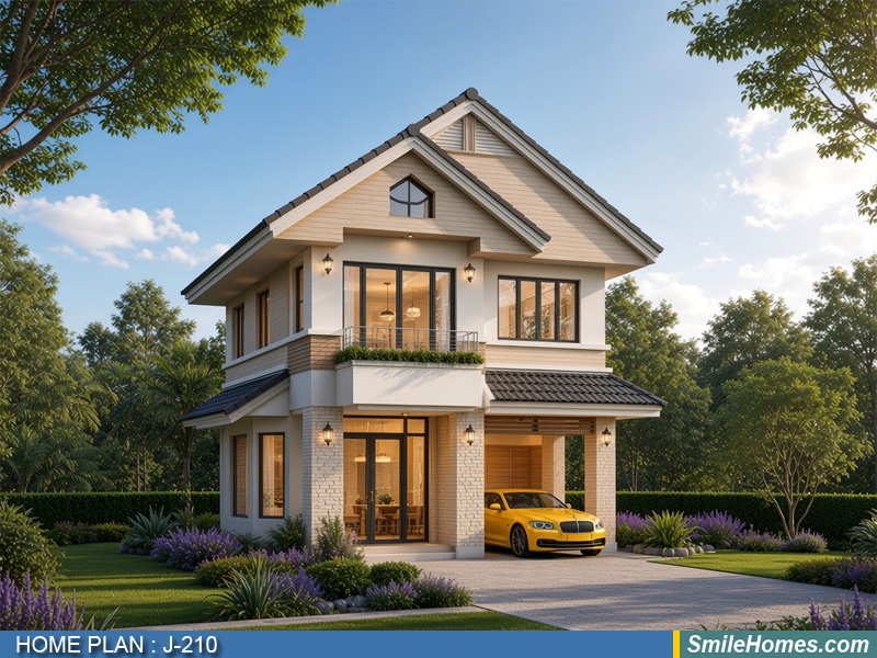 แบบบ้าน แบบบ้าน 2 ชั้น J-210 - Contemporary 2 ชั้น 125 ตร.ม.