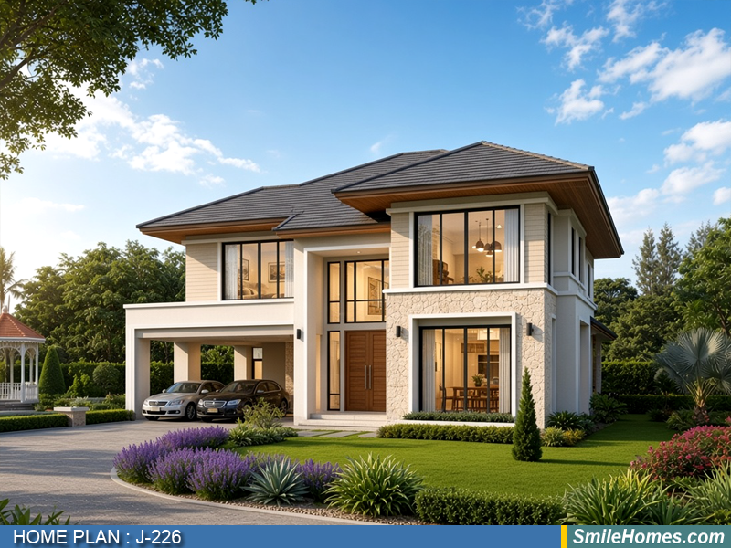 แบบบ้าน แบบบ้าน 2 ชั้น J-226 - Contemporary 2 ชั้น 268 ตร.ม.