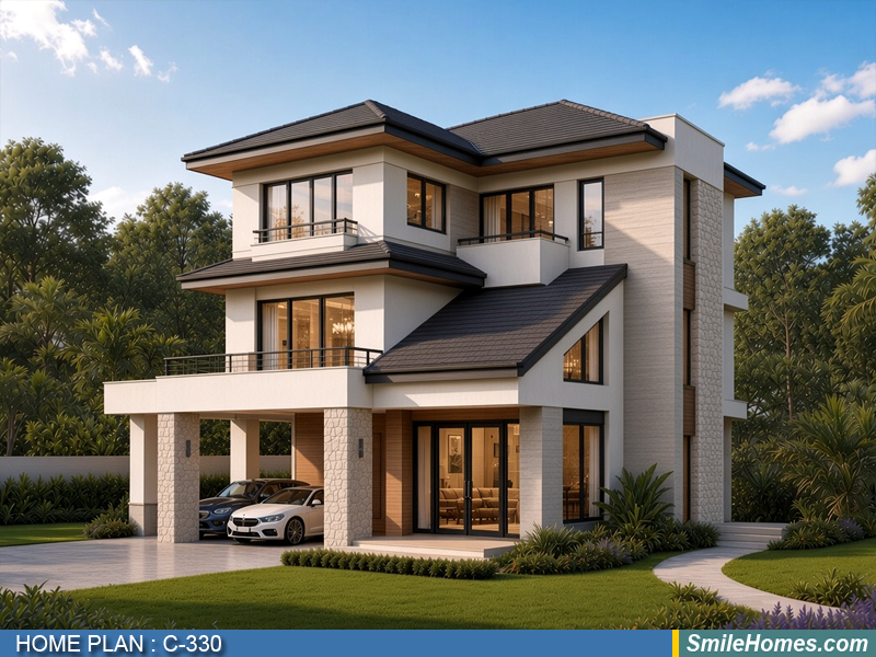 แบบบ้าน แบบบ้าน 3 ชั้น C-330 - Modern Contemporary 3 ชั้น 333 ตร.ม.