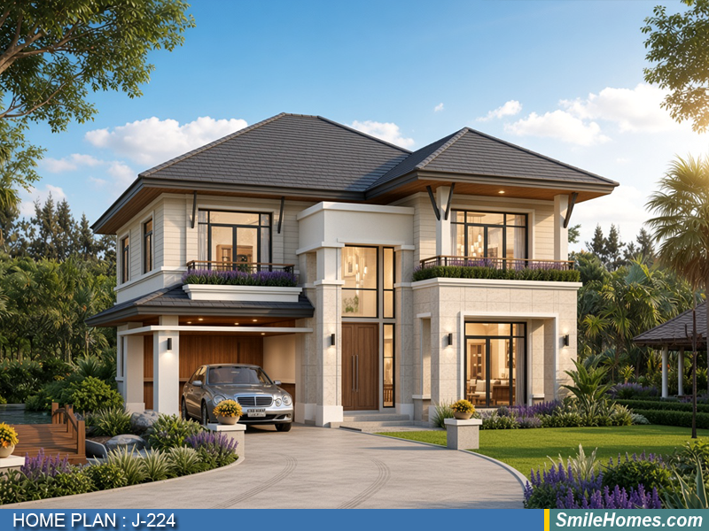 แบบบ้าน แบบบ้าน 2 ชั้น J-224 - Contemporary 2 ชั้น 250 ตร.ม.