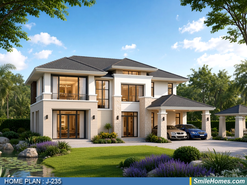 แบบบ้าน แบบบ้าน 2 ชั้น J-235 - Contemporary 2 ชั้น 350 ตร.ม.