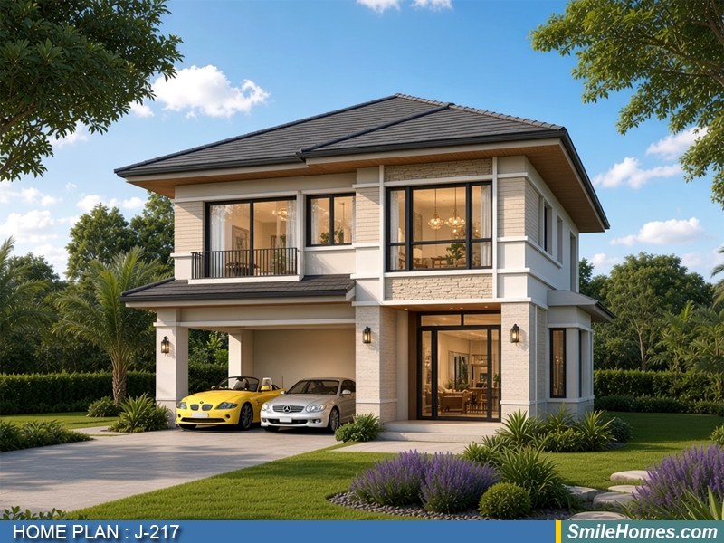 แบบบ้าน แบบบ้าน 2 ชั้น J-217 - Contemporary 2 ชั้น 185 ตร.ม.