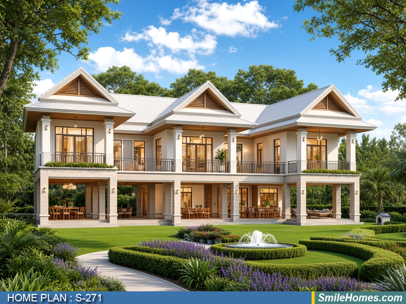 แบบบ้าน แบบบ้าน 2 ชั้น S-271 - Modern Thai 2 ชั้น 540 ตร.ม.