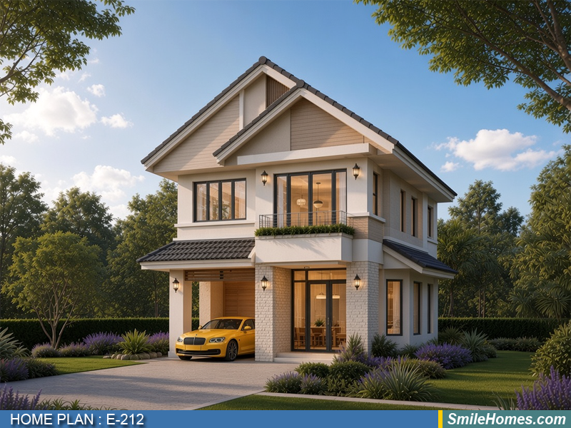 แบบบ้าน แบบบ้าน 2 ชั้น E-212 - Modern Contemporary 2 ชั้น 125 ตร.ม.