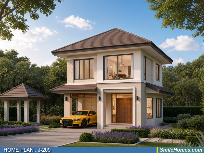 แบบบ้าน แบบบ้าน 2 ชั้น J-209 - Contemporary 2 ชั้น 125 ตร.ม.