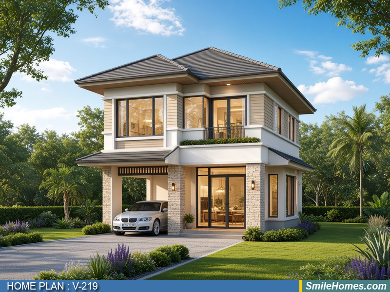 แบบบ้าน แบบบ้าน 2 ชั้น V-219 - Tropical 2 ชั้น 192 ตร.ม.