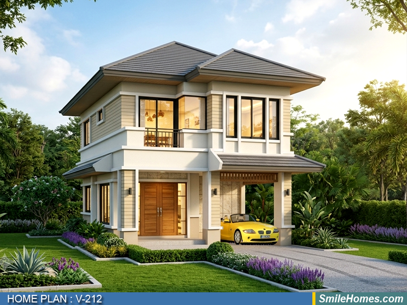 แบบบ้าน แบบบ้าน 2 ชั้น V-212 - Tropical 2 ชั้น 127 ตร.ม.