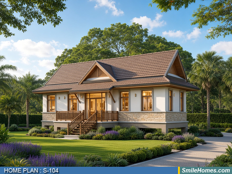 แบบบ้าน แบบบ้านชั้นเดียว S-104 - Modern Thai 1 ชั้น 89 ตร.ม.