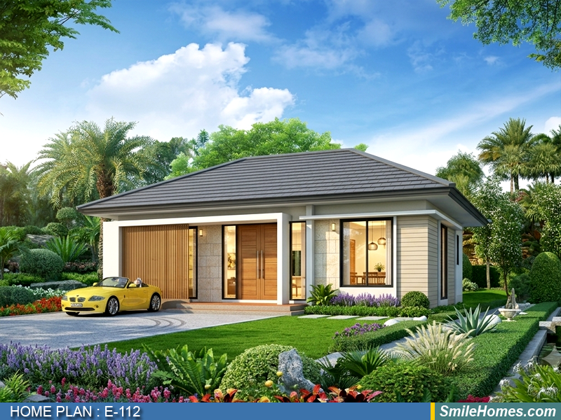 แบบบ้าน แบบบ้านชั้นเดียว E-112 - Modern Contemporary 1 ชั้น 125 ตร.ม.
