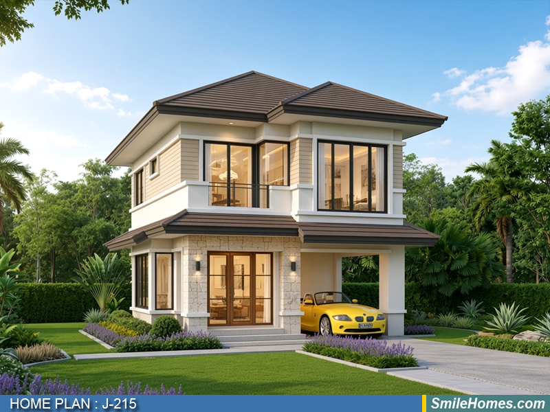 แบบบ้าน แบบบ้าน 2 ชั้น J-215 - Contemporary 2 ชั้น 140 ตร.ม.