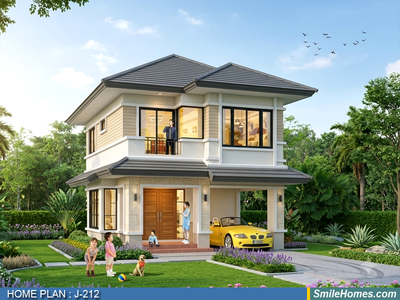 แบบบ้าน แบบบ้าน 2 ชั้น J-212 - Contemporary 2 ชั้น 120 ตร.ม.