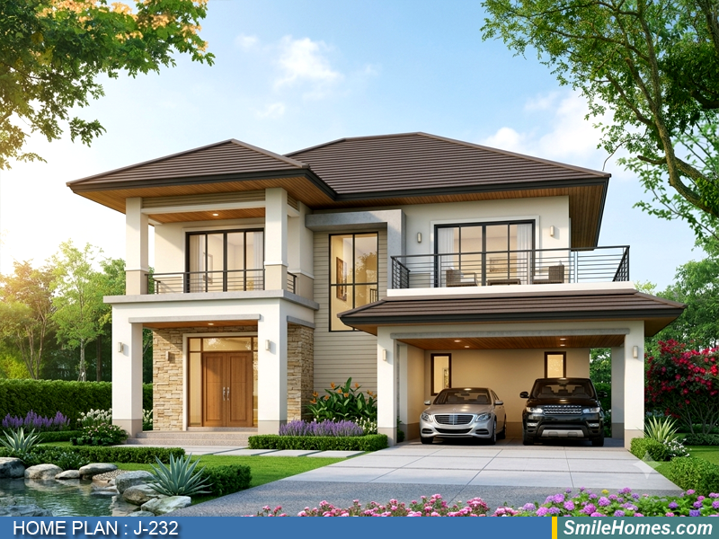 แบบบ้าน แบบบ้าน 2 ชั้น J-232 - Contemporary 2 ชั้น 315 ตร.ม.