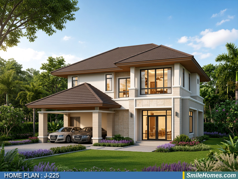 แบบบ้าน แบบบ้าน 2 ชั้น J-225 - Contemporary 2 ชั้น 250 ตร.ม.