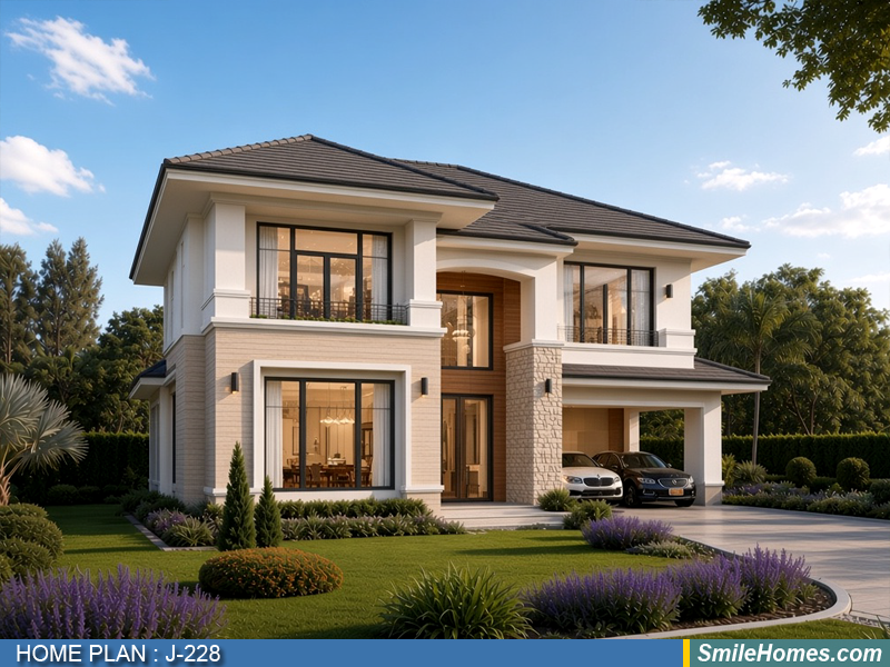 แบบบ้าน แบบบ้าน 2 ชั้น J-228 - Contemporary 2 ชั้น 268 ตร.ม.