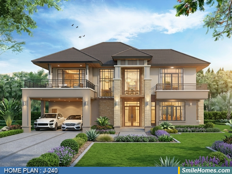 แบบบ้าน แบบบ้าน 2 ชั้น J-240 - Contemporary 2 ชั้น 400 ตร.ม.