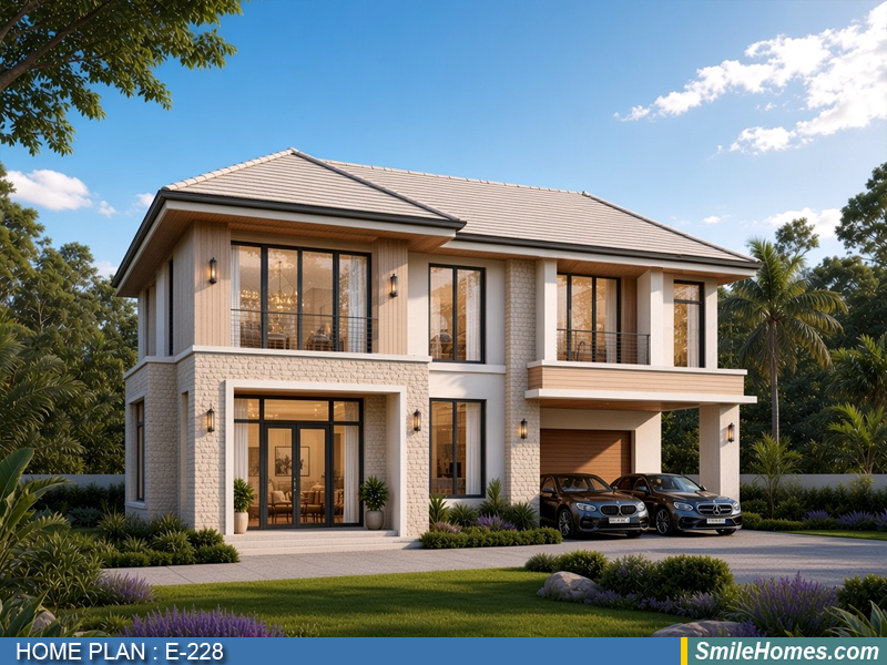 แบบบ้าน แบบบ้าน 2 ชั้น E-228 - Modern Contemporary 2 ชั้น 284 ตร.ม.