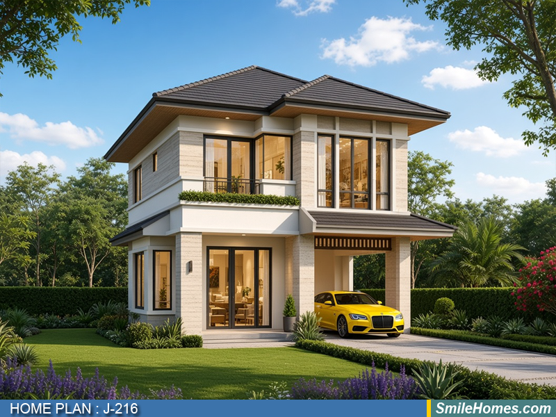 แบบบ้าน แบบบ้าน 2 ชั้น J-216 - Contemporary 2 ชั้น 148 ตร.ม.