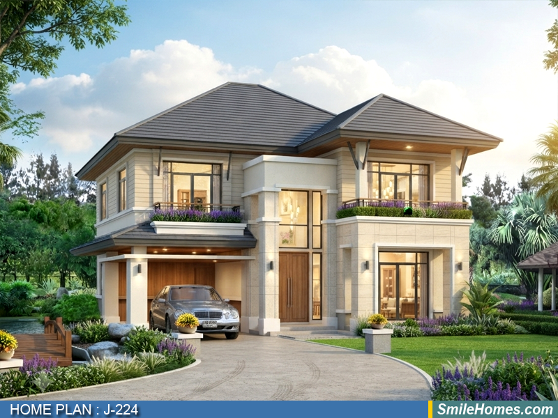 แบบบ้าน แบบบ้าน 2 ชั้น J-224 — Contemporary 2 ชั้น