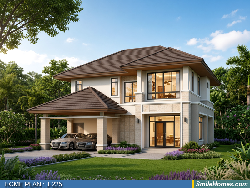 แบบบ้าน แบบบ้าน 2 ชั้น J-225 - Contemporary 2 ชั้น 250 ตร.ม.
