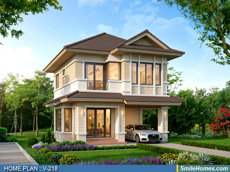 แบบบ้าน แบบบ้าน 2 ชั้น V-218 - Tropical 2 ชั้น 192 ตร.ม.