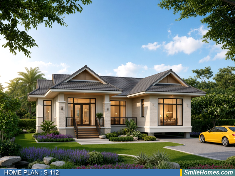 แบบบ้าน แบบบ้านชั้นเดียว S-112 - Modern Thai 1 ชั้น 120 ตร.ม.