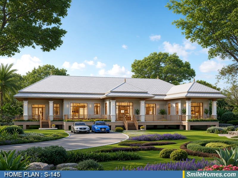 แบบบ้าน แบบบ้านชั้นเดียว S-145 — Modern Thai 1 ชั้น