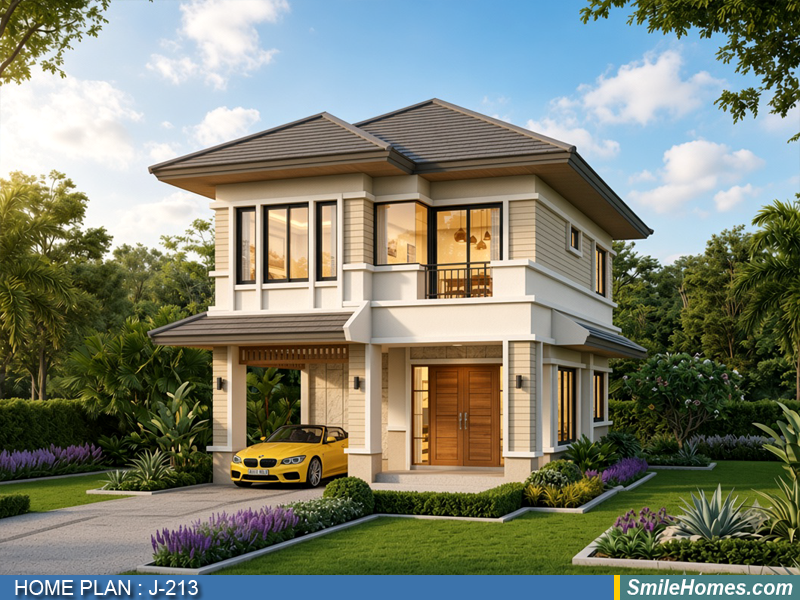 แบบบ้าน แบบบ้าน 2 ชั้น J-213 - Contemporary 2 ชั้น 127 ตร.ม.