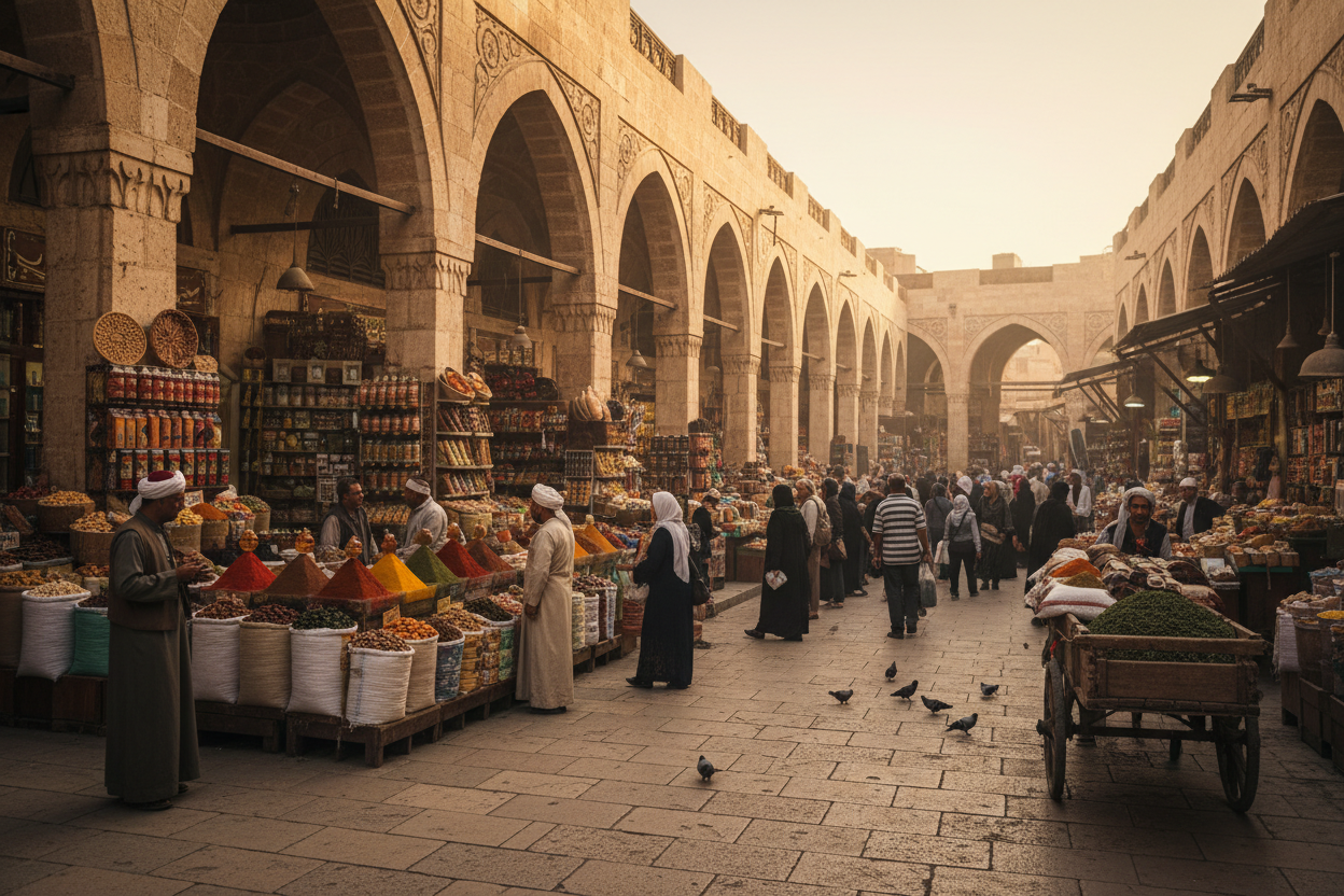 Traditional marketplace in the Middle East