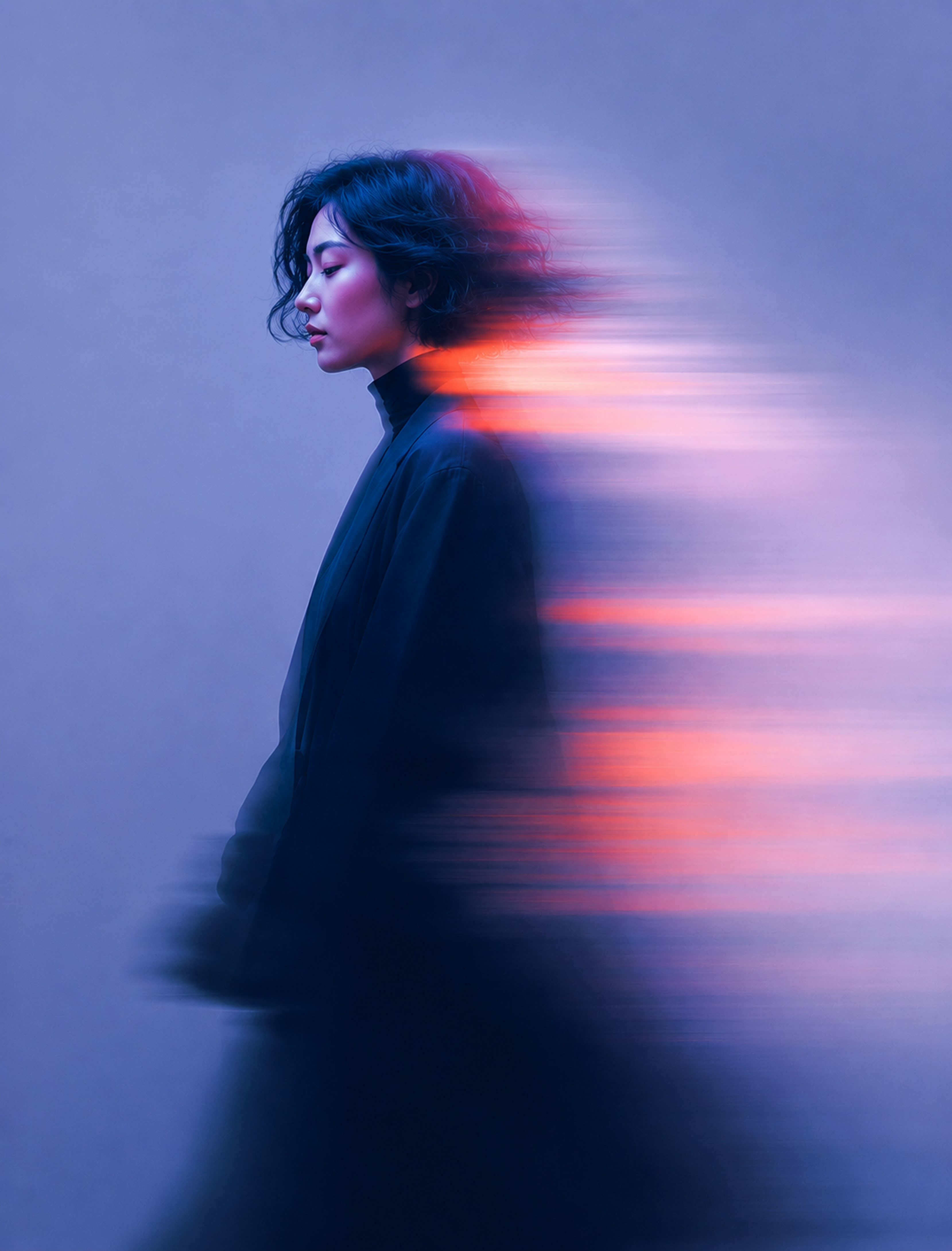 Elevate Women Global Hackathon visual style — female silhouette in brand-color gradient glow